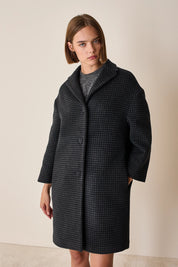 Cappotto a uovo in lana e cashmere