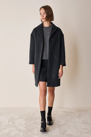 Cappotto a uovo in lana e cashmere