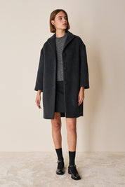 Cappotto a uovo in lana e cashmere