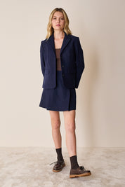 Box pleats mini skirt