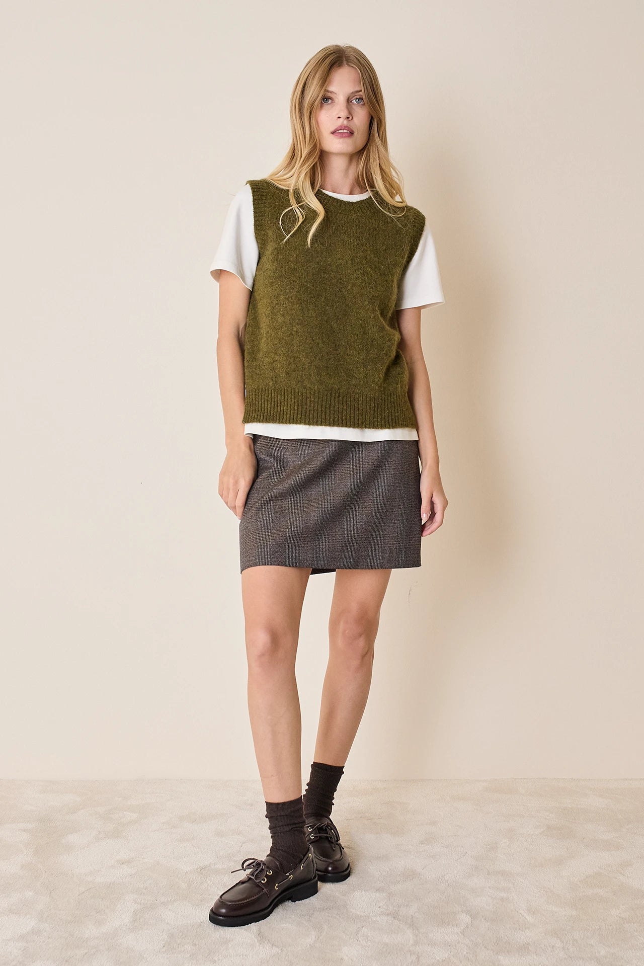 Wool A-line skirt