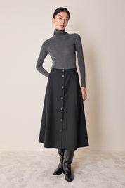 Long skirt with buttons