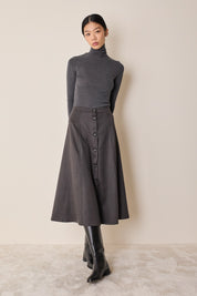 Long skirt with buttons