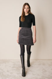 Corduroy mini skirt