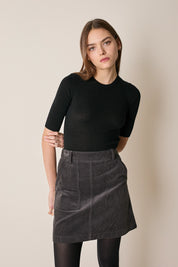 Corduroy mini skirt