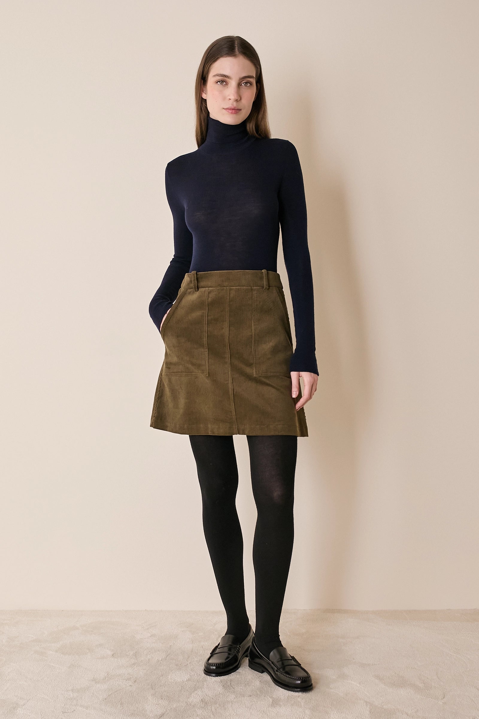 Corduroy mini skirt
