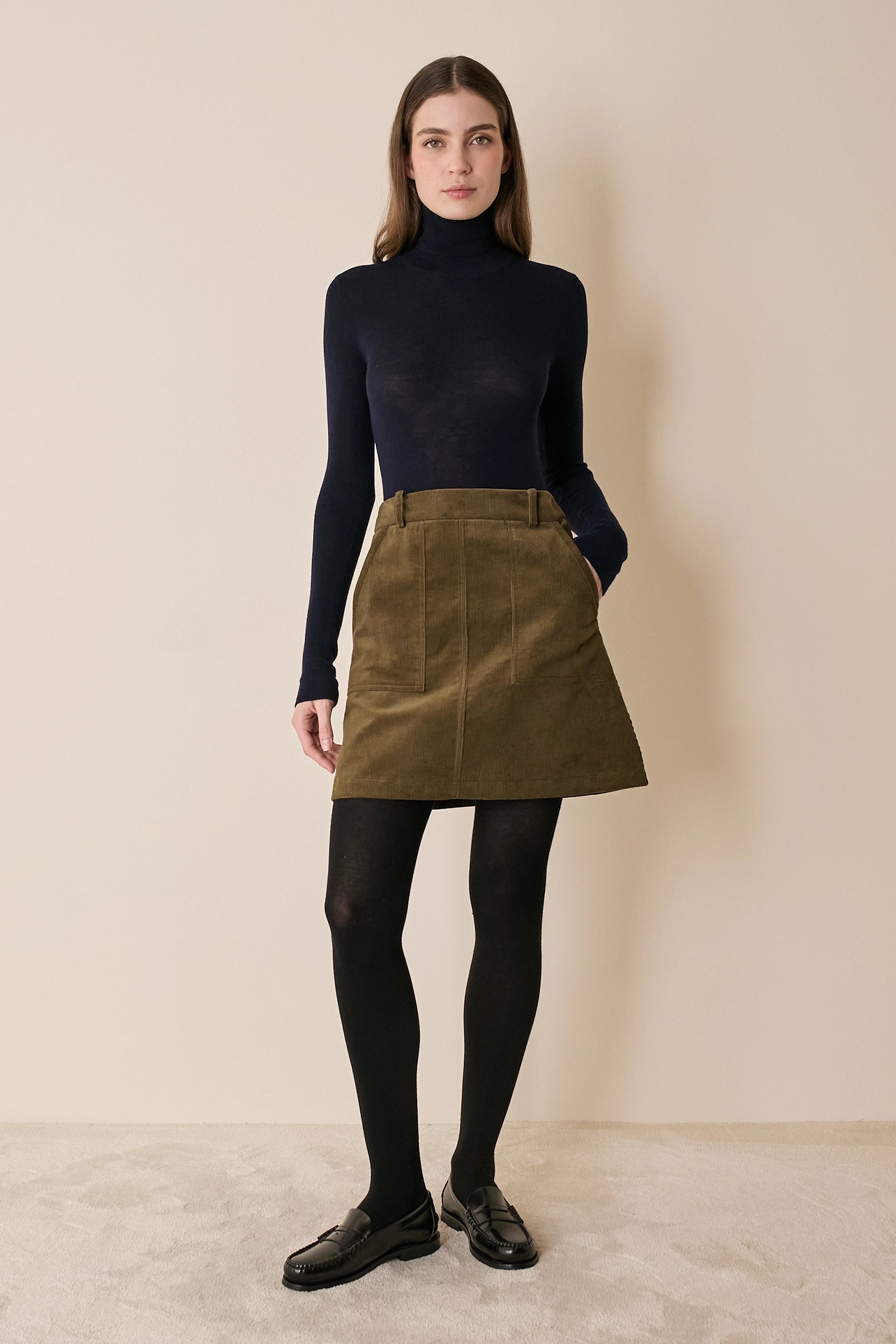 Corduroy mini skirt