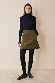 Corduroy mini skirt