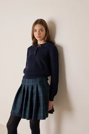 College-style tartan skirt