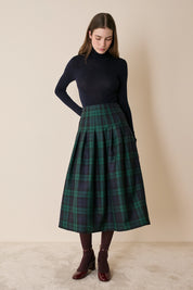 College-inspired tartan skirt
