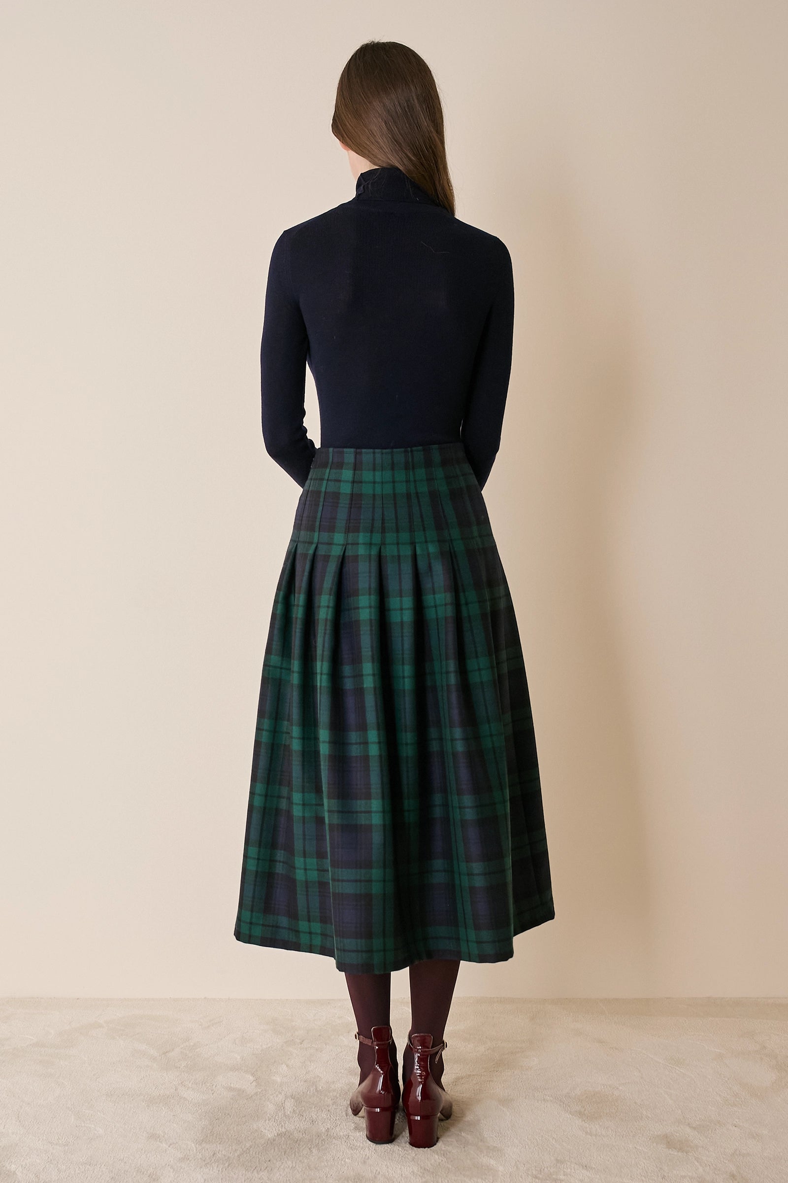 College-inspired tartan skirt