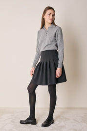 Wool-blend college-style skirt