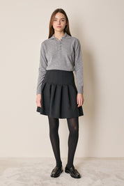 Wool-blend college-style skirt