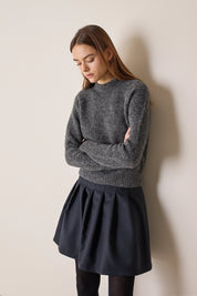 Wool-blend college-style skirt