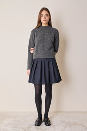 Wool-blend college-style skirt