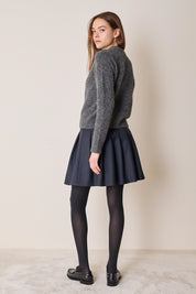 Wool-blend college-style skirt