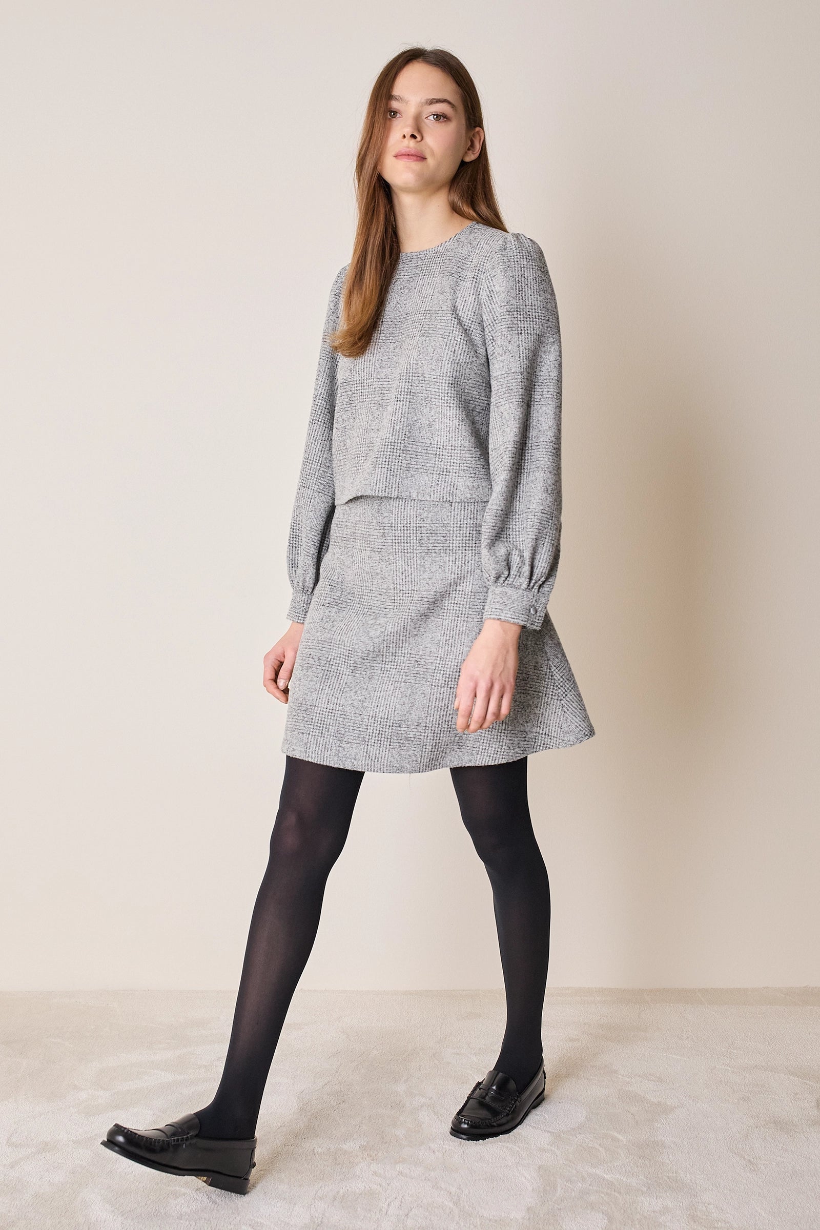 Virgin wool tartan skirt