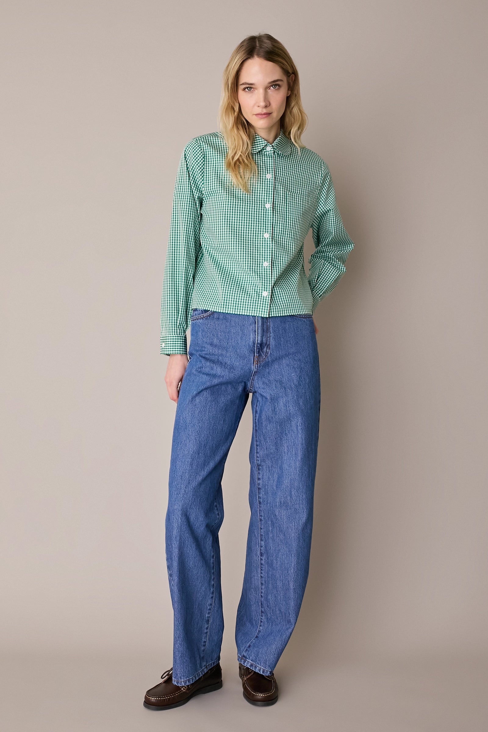 Camicia con colletto stondato