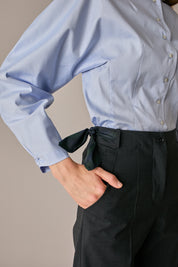 Cotton shirt with sculptural sleeves