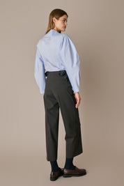Cotton shirt with sculptural sleeves
