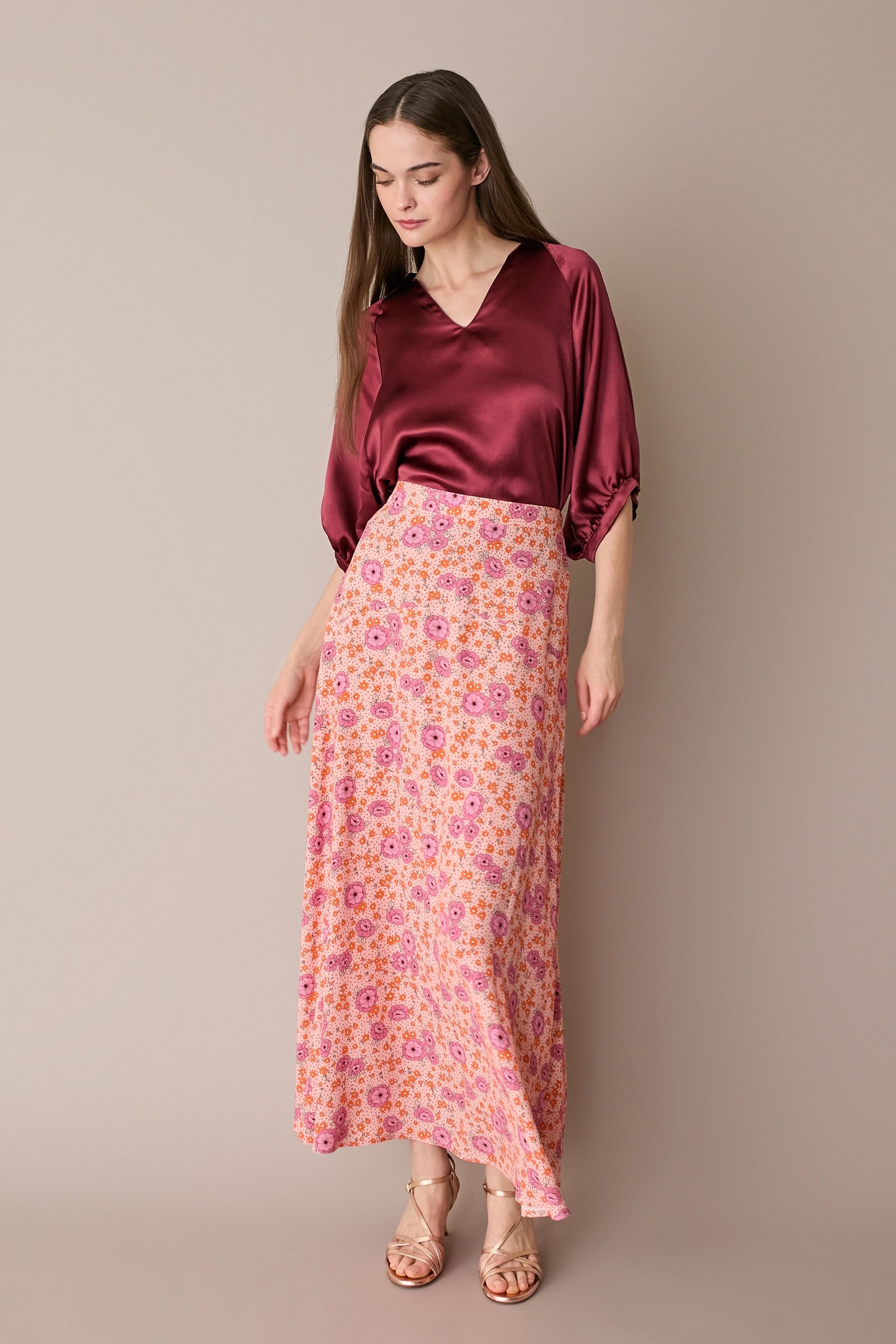 Blusa in raso operato