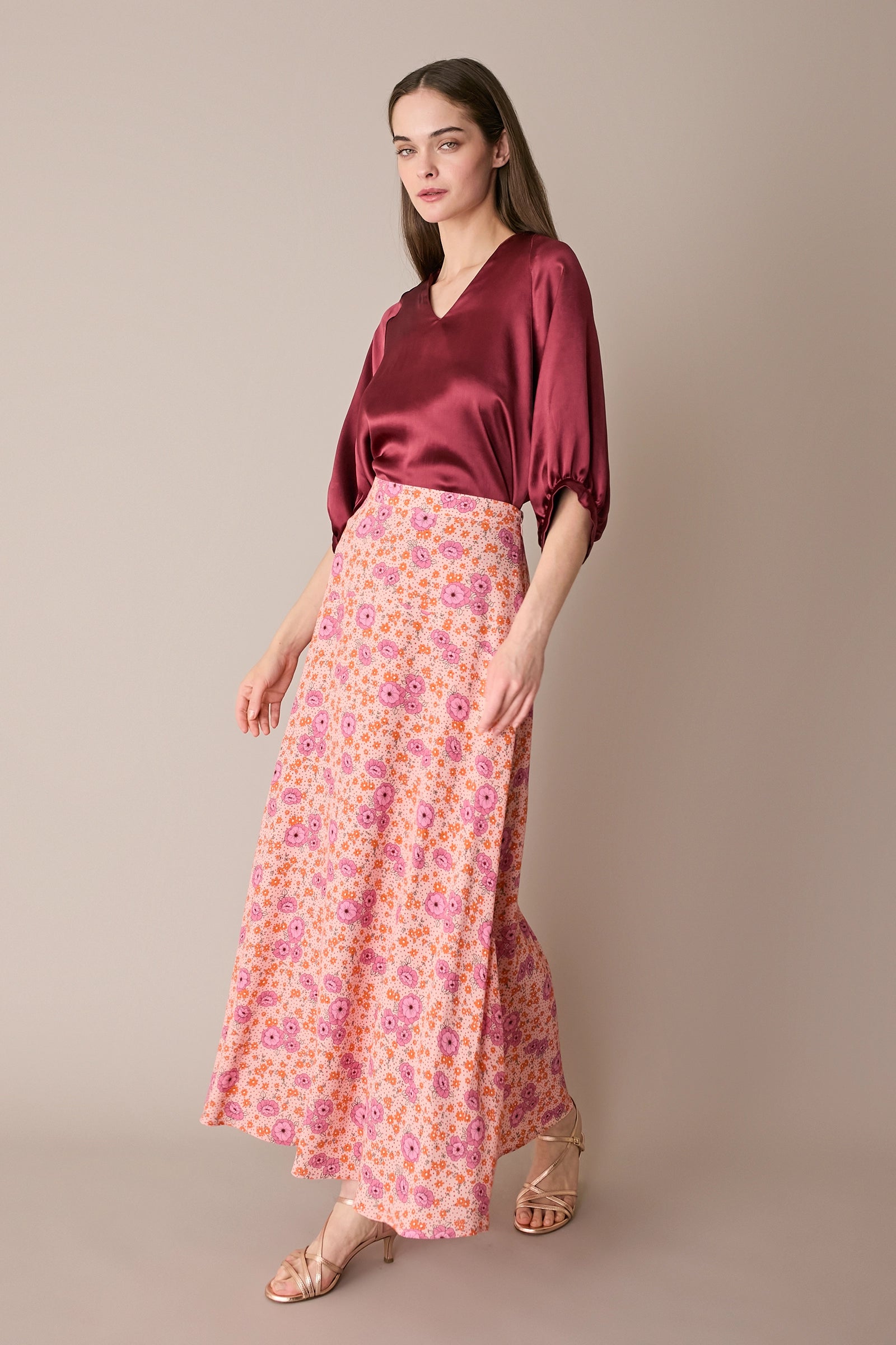 Blusa in raso operato