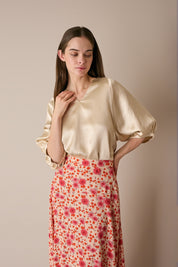 Blusa in raso operato