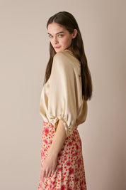 Blusa in raso operato