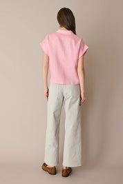 Linen shirt with patch pocket