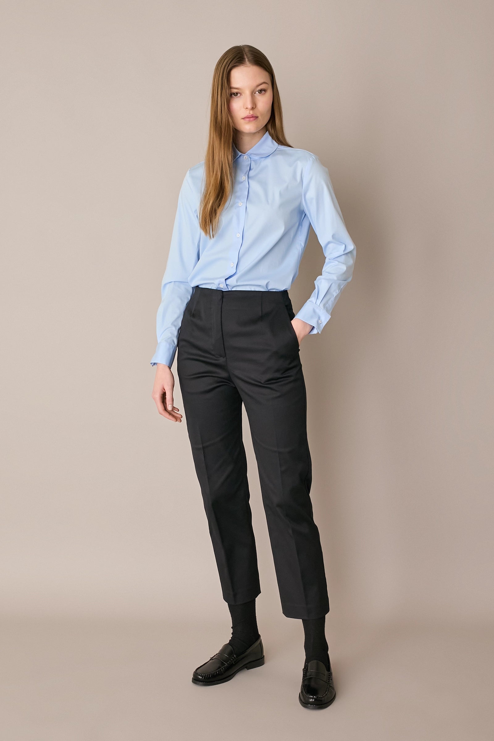 Camicia con colletto stondato