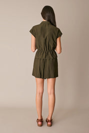 Drawstring cotton shirt