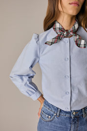 Crewneck shirt with puff sleeves