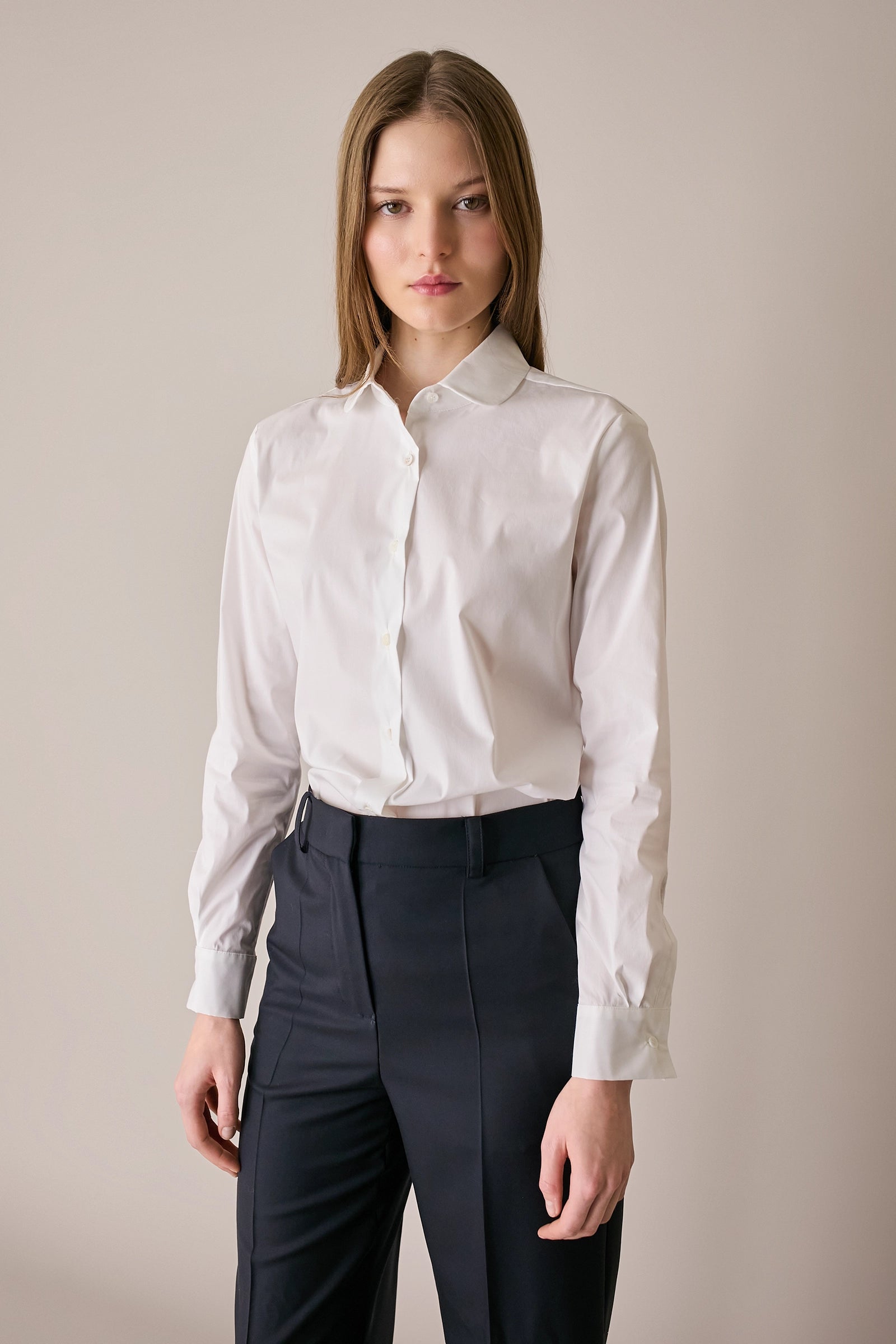 Camicia con colletto stondato