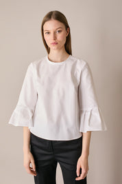 Cotton top with bell sleeves