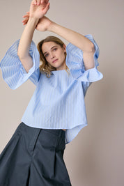 Cotton top with bell sleeves