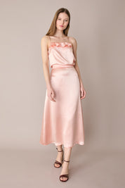 Top in blend di seta con spalline sottili