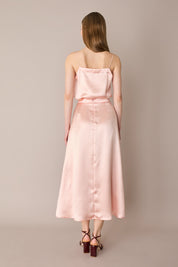 Top in blend di seta con spalline sottili