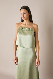 Silk blend camisole with thin straps