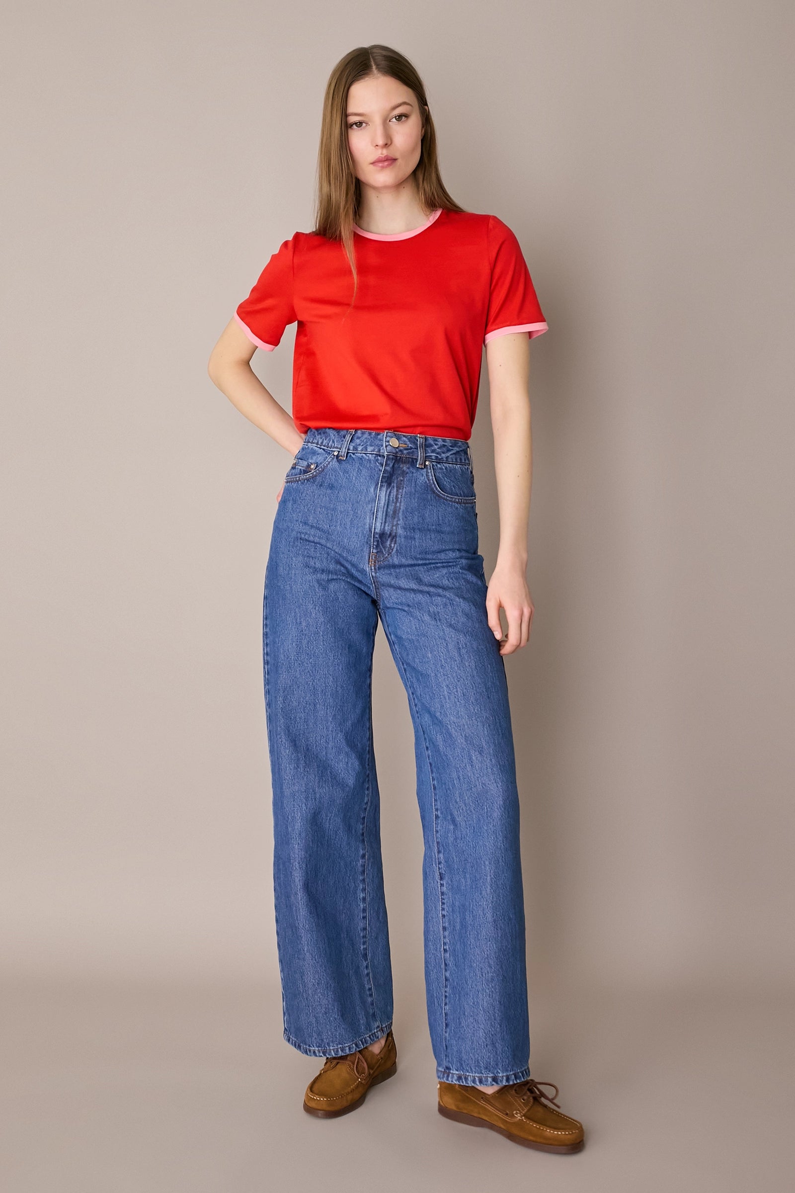 Contrast trim T-shirt