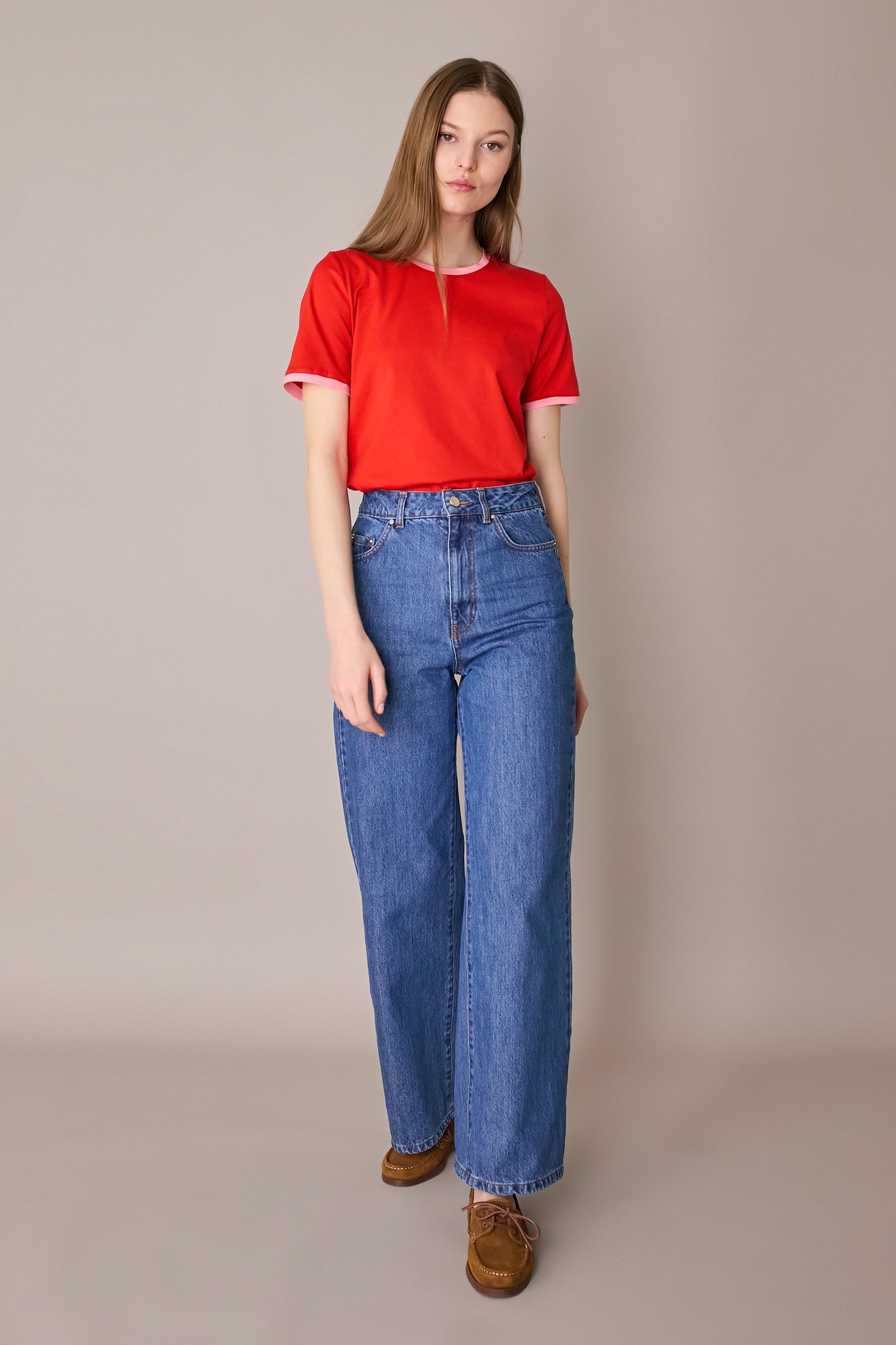 Contrast trim T-shirt