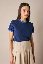 T-shirt in cotone con profili a contrasto