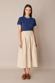 T-shirt in cotone con profili a contrasto