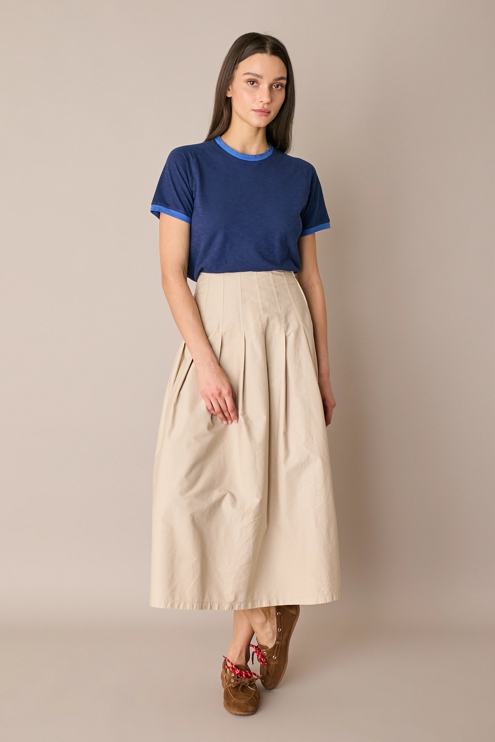 T-shirt in cotone con profili a contrasto