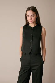 Stretch cotton vest 