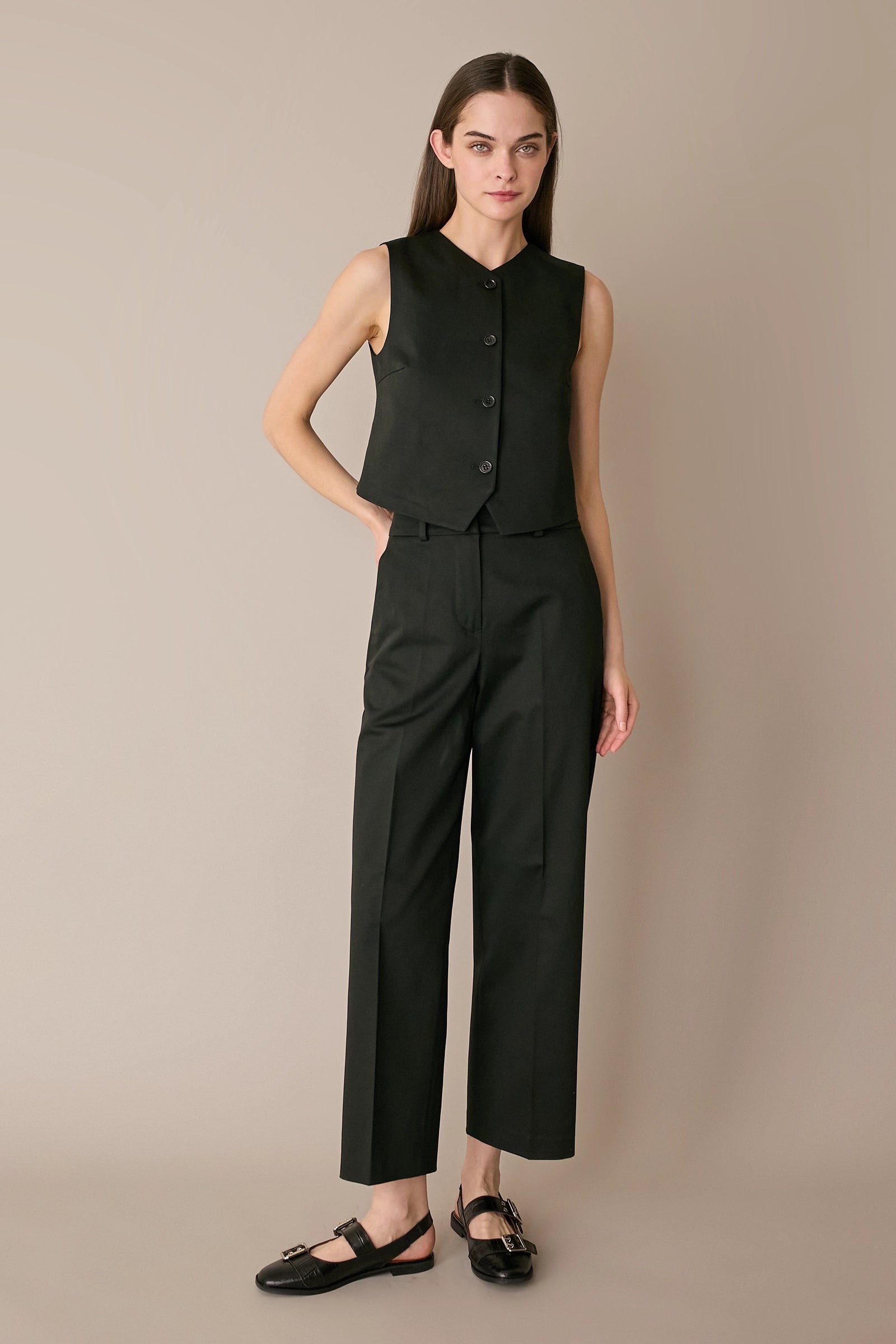 Stretch cotton vest 