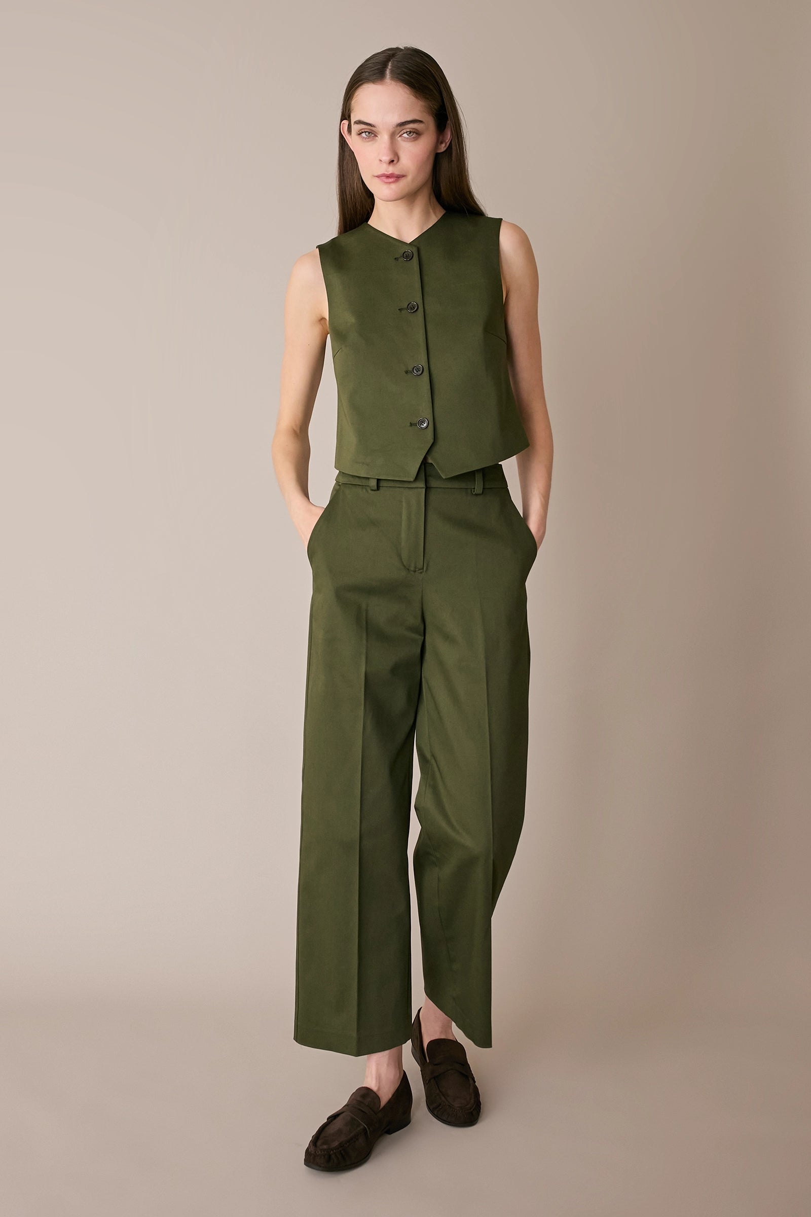 Stretch cotton vest 