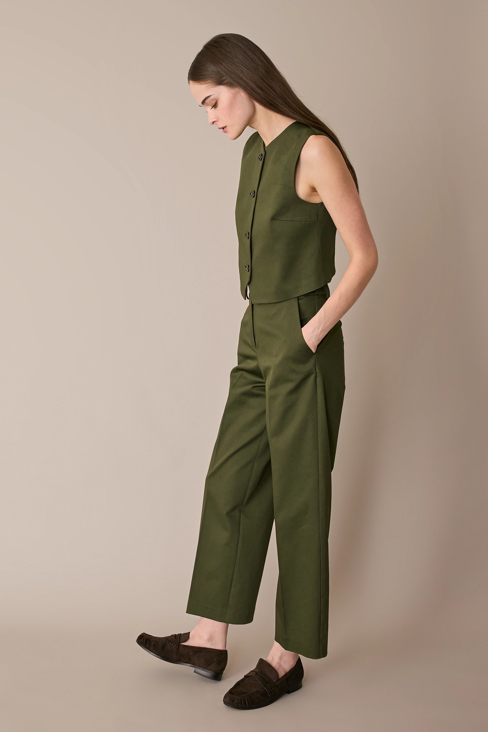 Stretch cotton vest 