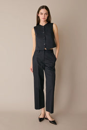 Cotton trousers with fabric belt