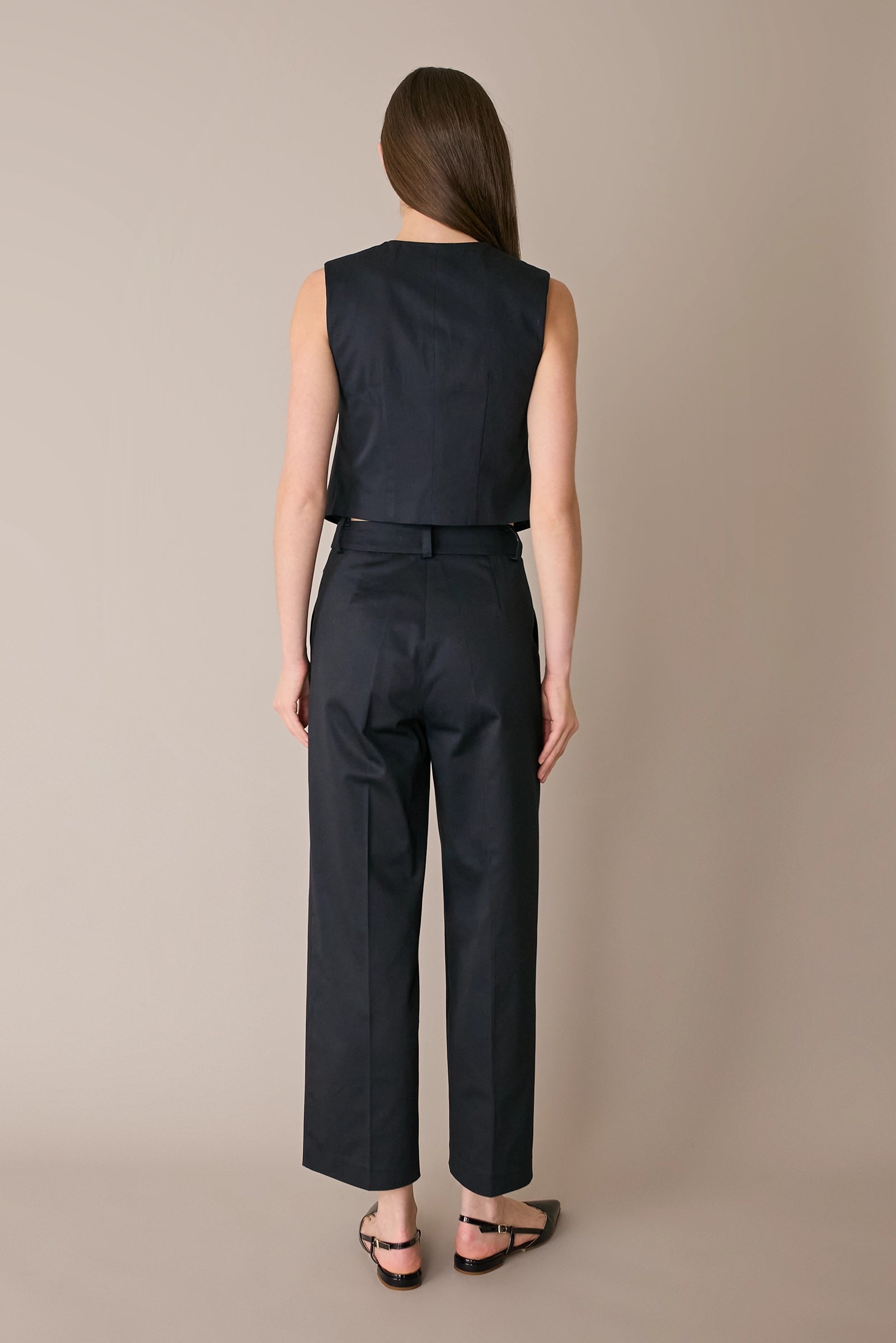 Stretch cotton vest 