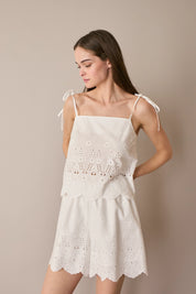 Broderie Anglaise top with adjustable straps
